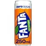 Fanta orange zero, blik 25 cl