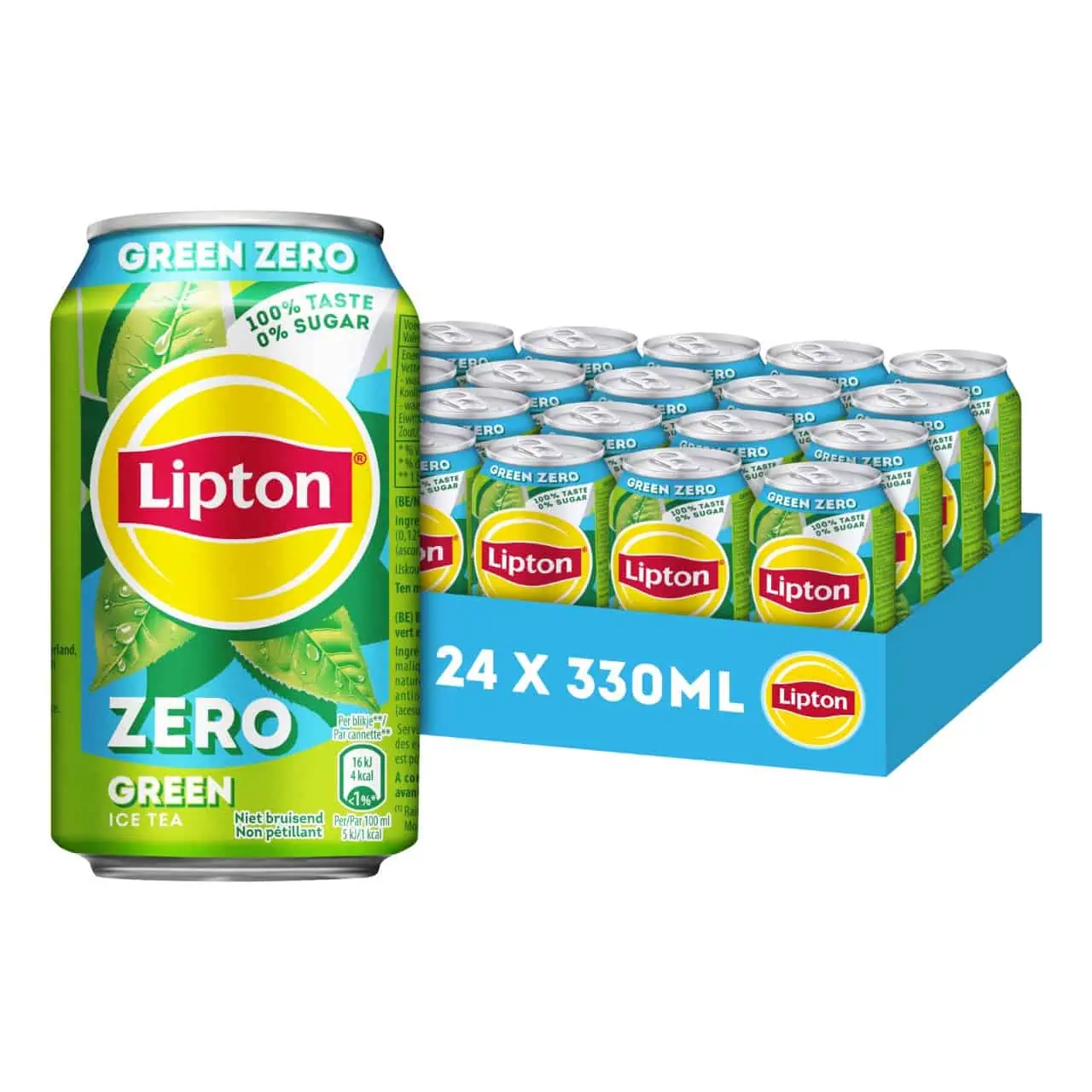 ice tea green zero blik Lipton ice tea green zero, tray blik 24 x 33 cl - Afbeelding 1