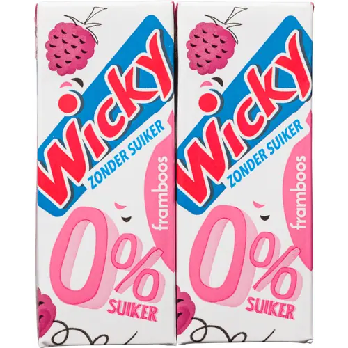 Wicky Framboos 0% Wicky drink franboos 0% 6 x 20 cl - Afbeelding 1